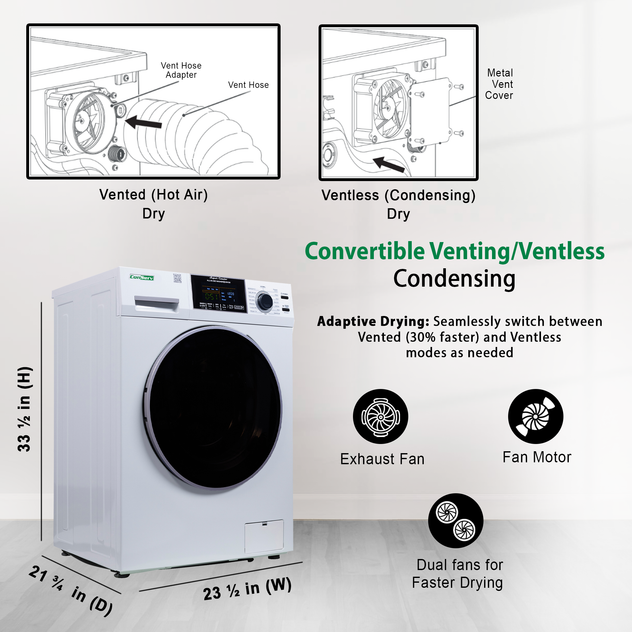 Conserv All-in-One Washer Dryer VENTLESS/VENTED PET cycle 1.62cf/15lbs 110V