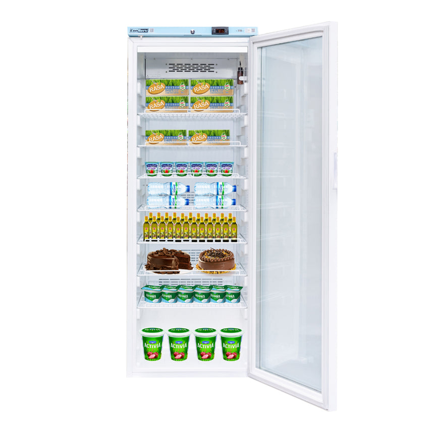 12.7 cu.ft. Commercial Refrigerator with Glass Door and Temperature Alarm