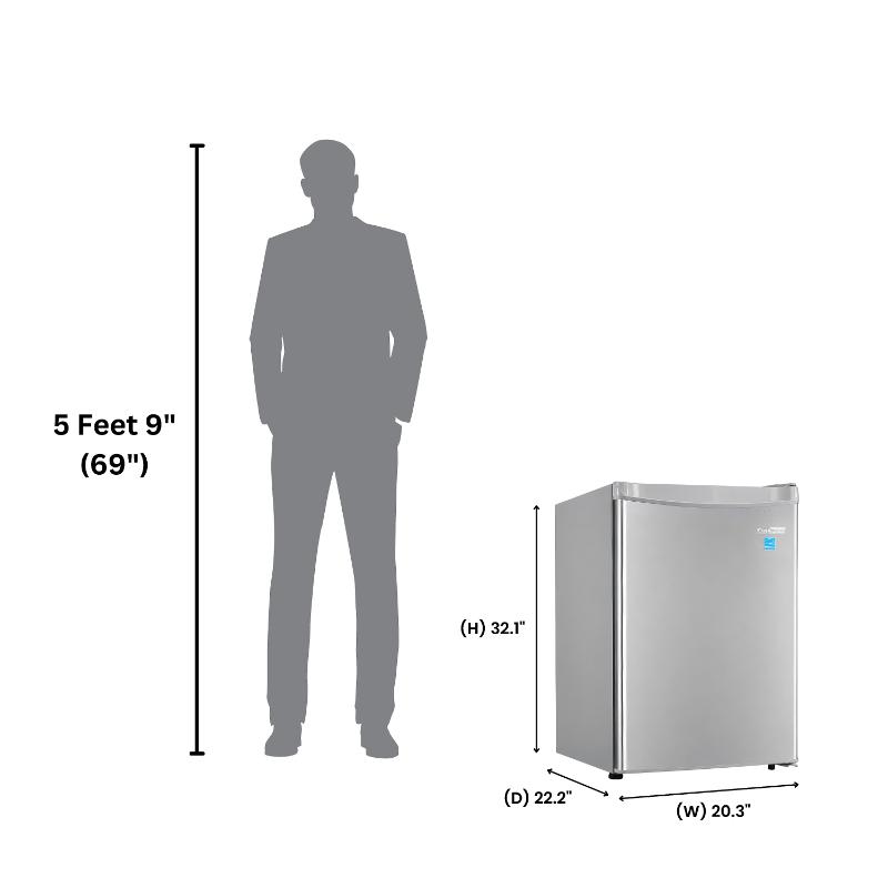 Conserv 20in STAINLESS Compact Refrigerator 4.5cF Reversible Door 110V