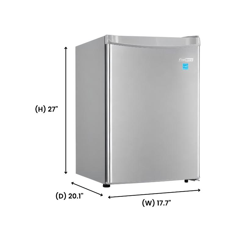 Conserv 18in STAINLESS Compact Mini Refrigerator 2.6cf Reversible Door 110V