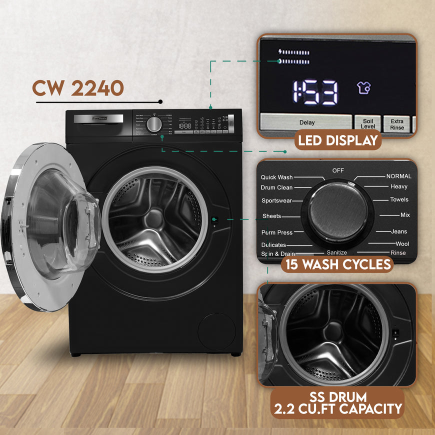 ConServ Washer 2.2cf AUTOSENSE 1400 RPM 15 programs Sanitize LED Display 110V