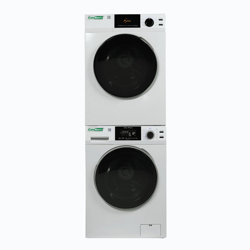 Conserv 110V STANDARD STACKABLE CW 835 18 lbs Washer 1.9cf + CD 870 Vented Sensor Dryer 4cf