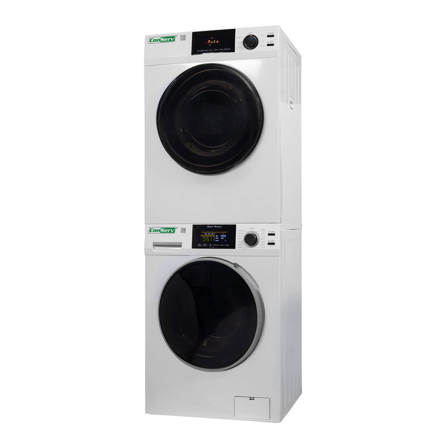 Conserv 110V STANDARD STACKABLE CW 835 18 lbs Washer 1.9cf + CD 870 Vented Sensor Dryer 4cf