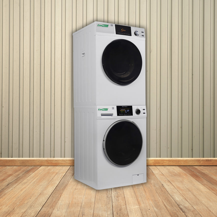 Conserv 110V STANDARD STACKABLE CW 835 18 lbs Washer 1.9cf + CD 870 Vented Sensor Dryer 4cf