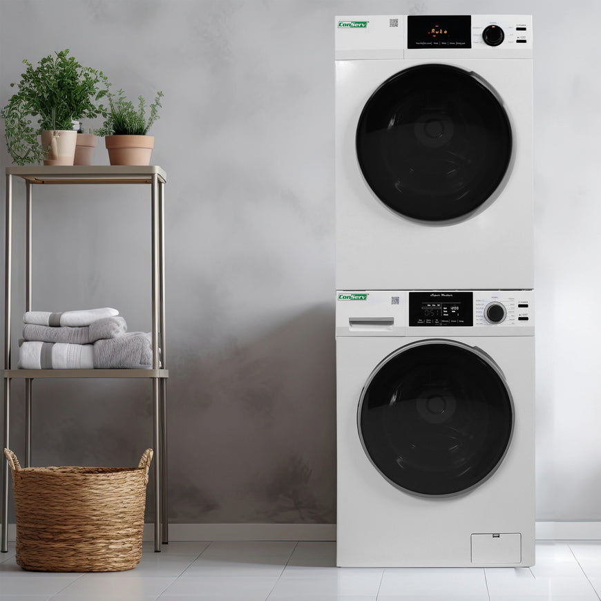 Conserv 110V STANDARD STACKABLE CW 835 18 lbs Washer 1.9cf + CD 870 Vented Sensor Dryer 4cf