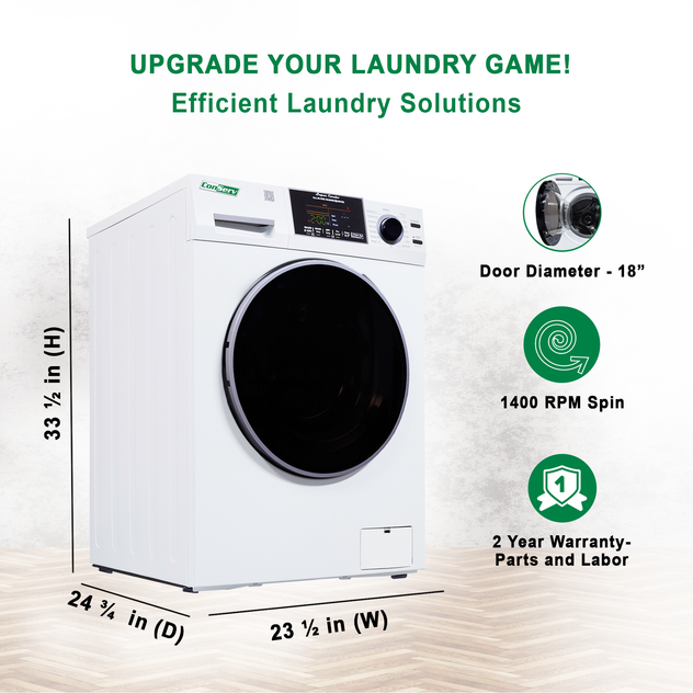 Conserv All-In-One CONVERTIBLE Washer-Dryer 18lb/1.9cf SANITIZE ALLERGEN Cycle 1400RPM