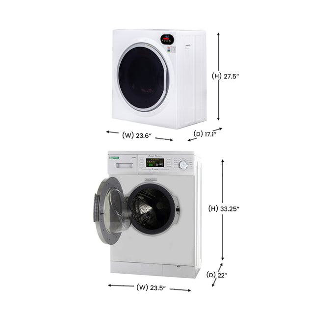 Conserv 110V Digital Ultra Compact Set Washer 1.57cf + Vented Sensor Dryer 2.6cf