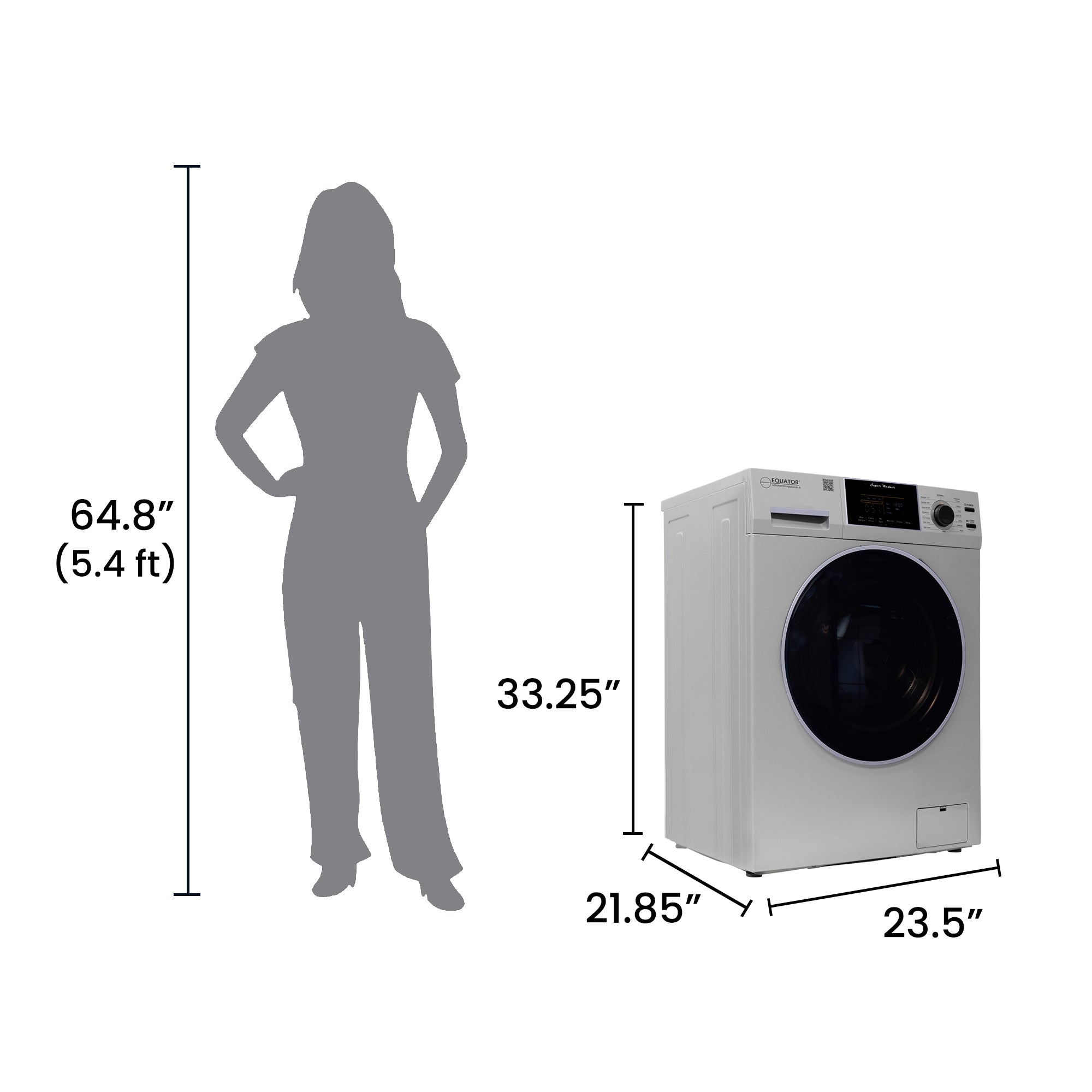 Conserv Compact Washer 1.6cf/15lbs Sani Allergen PET CYCLE 15 Programs 110V