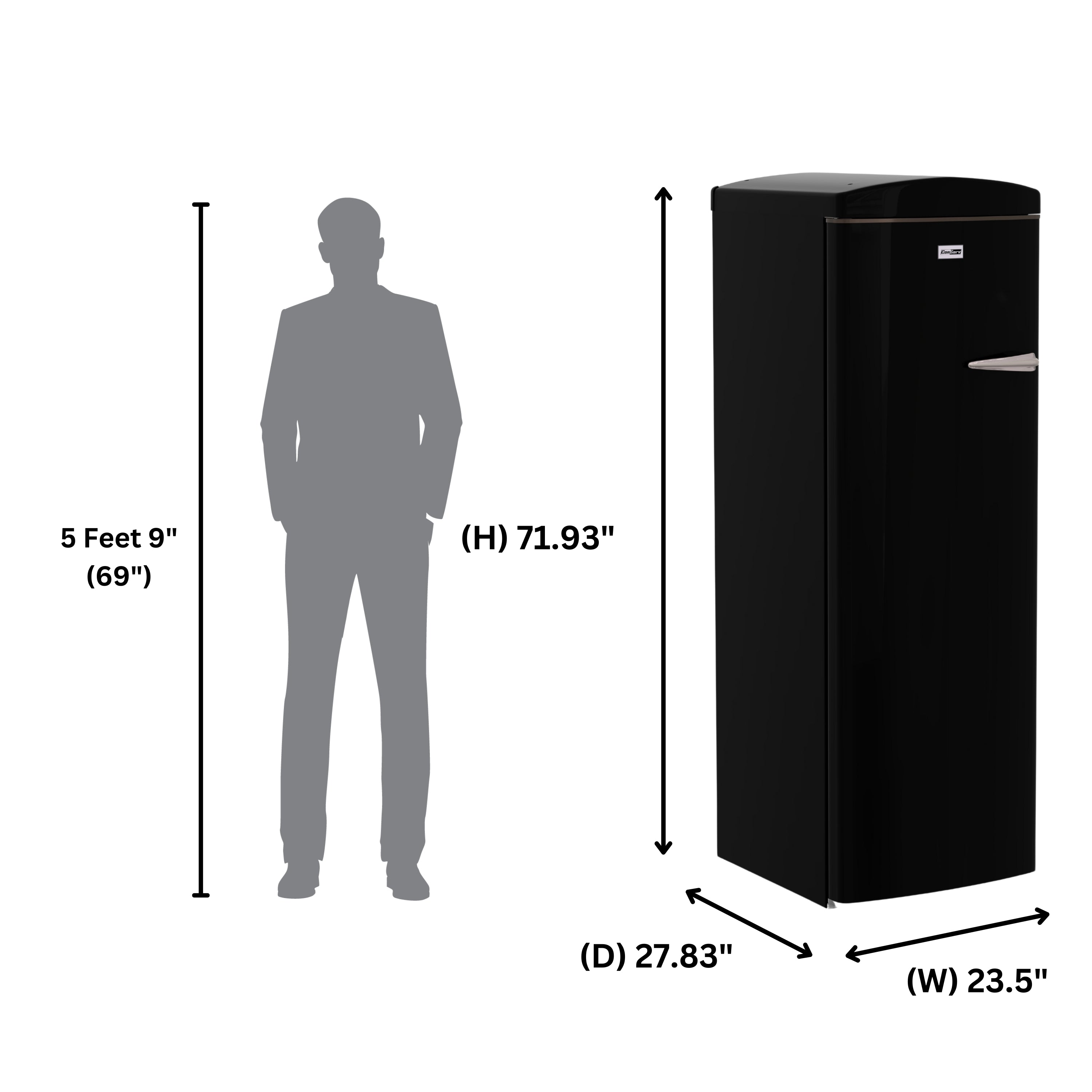 Conserv 8.3cf Classic Retro Upright Freezer Frost Free 24