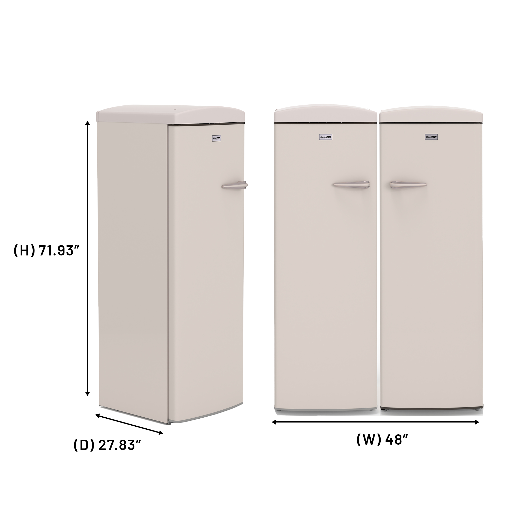 Conserv 24in Retro Set Refrigerator 11cf + Upright Freezer 8.3cf E-Star 110V