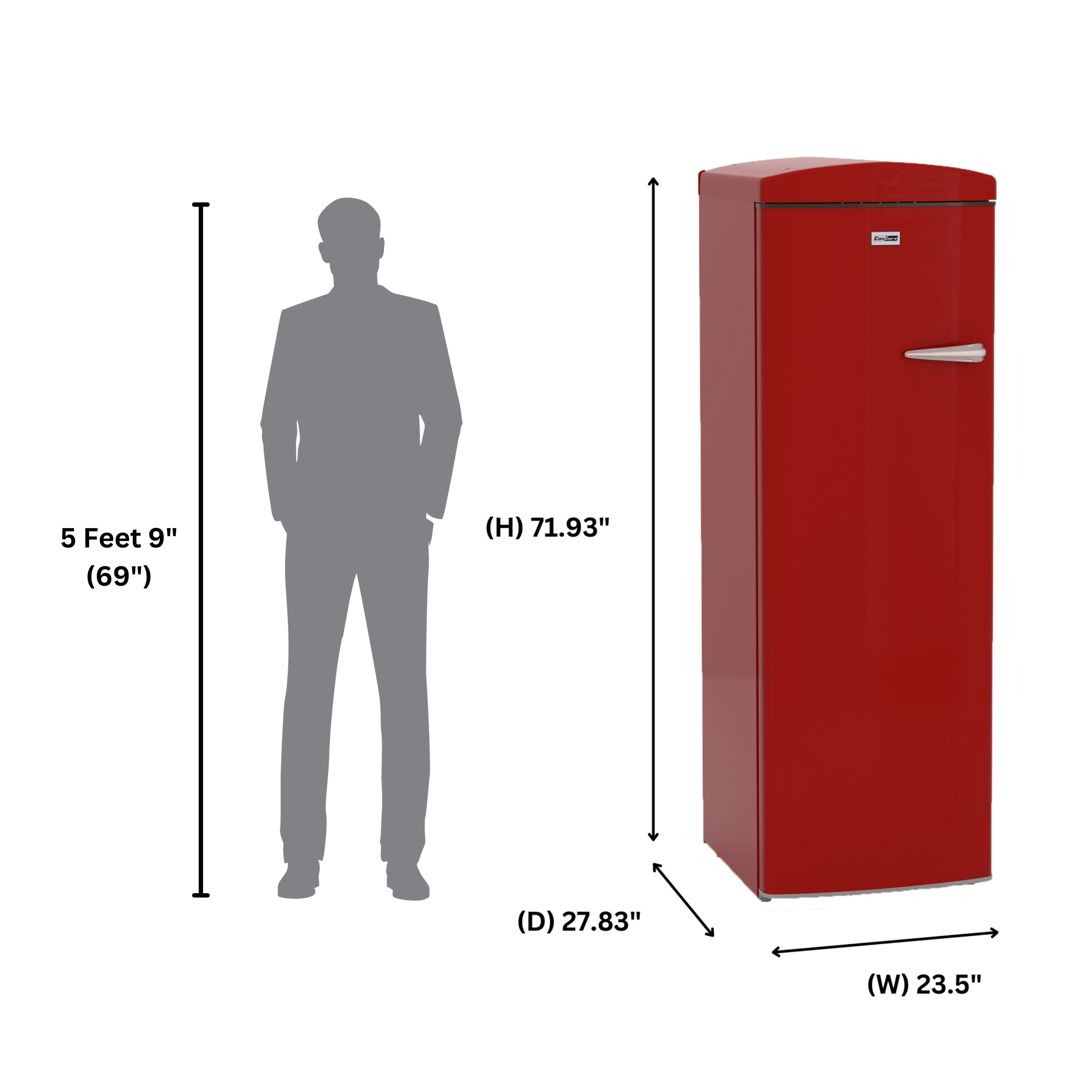 Conserv 8.3cf Classic Retro Upright Freezer Frost Free 24