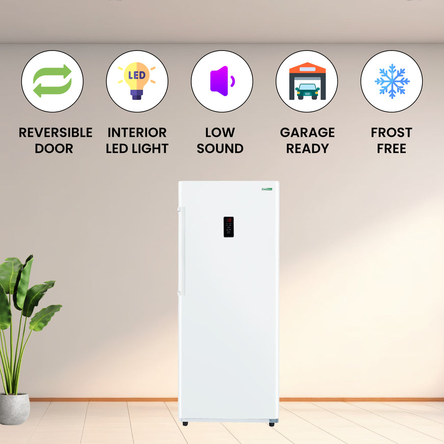 Conserv 17cf Upright Freezer CONVERTIBLE REF Garage Ready E-Star 28in wide 110V