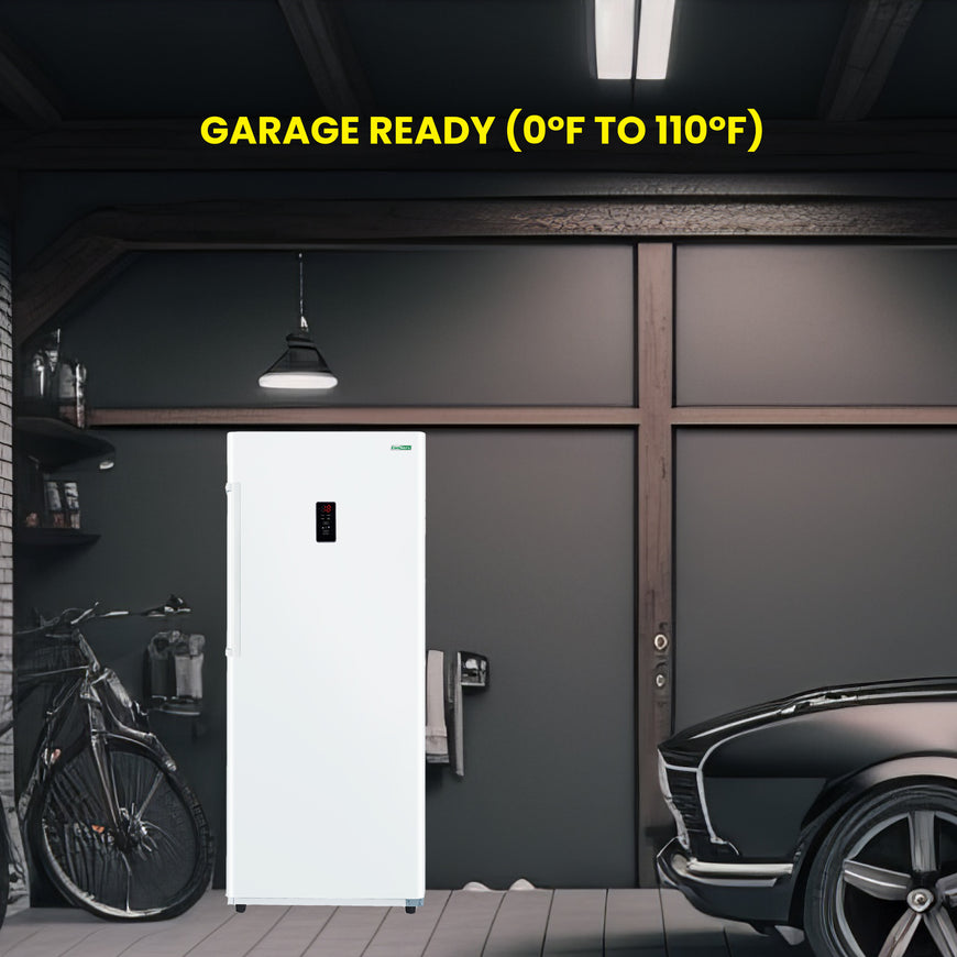 Conserv 17cf Upright Freezer CONVERTIBLE REF Garage Ready E-Star 28in wide 110V