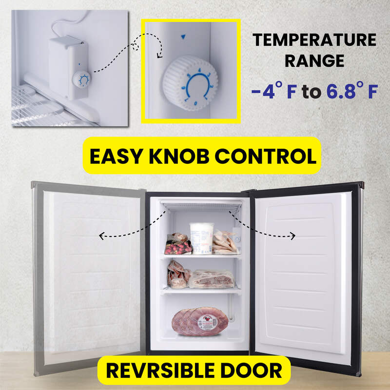 Conserv 3cf Mini Upright Freezer Stainless 110V