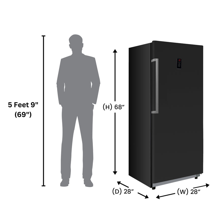 Conserv 14cf Upright Freezer CONVERTIBLE REF Garage Ready E-Star 28in wide 110V