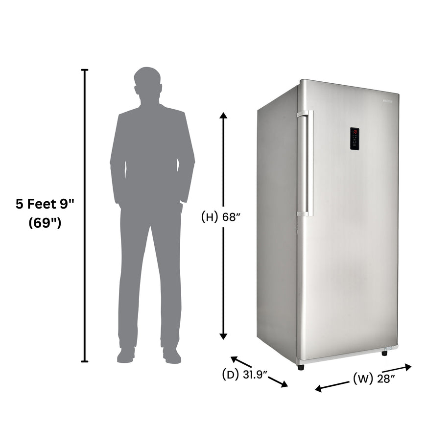 Conserv 17cf Upright Freezer CONVERTIBLE REF Garage Ready E-Star 28in wide 110V