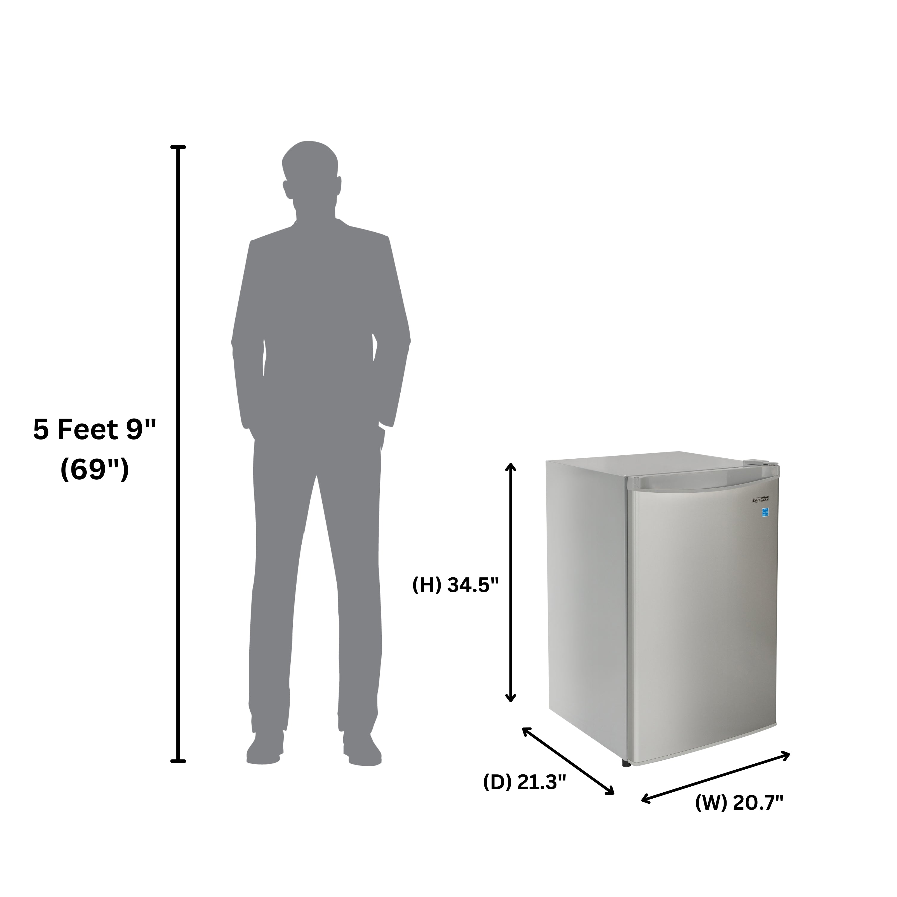 Conserv 3cf Compact Upright Freezer REVERSIBLE DOOR Freestanding 110V E-Star