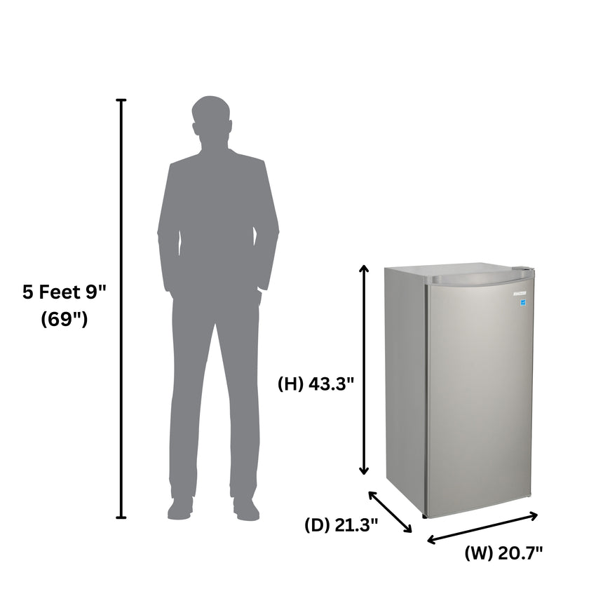 Conserv 4.3cf Compact Upright Freezer Convertible Refrigerator DOOR Freestanding 110V E-Star
