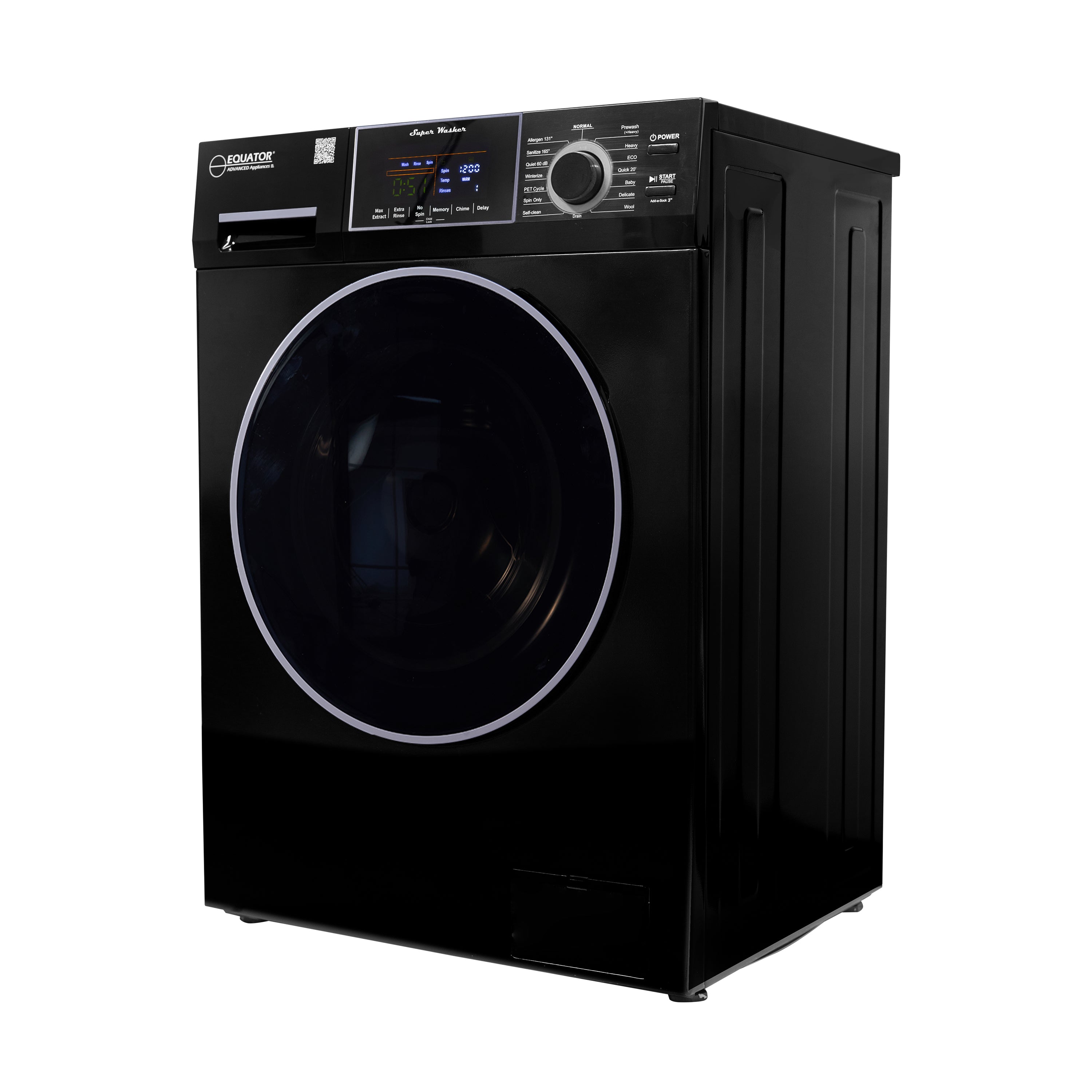 Conserv Compact Washer 1.6cf/15lbs Sani Allergen PET CYCLE 15 Programs 110V