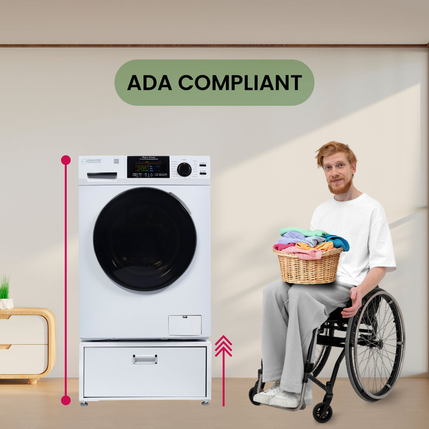 Conserv 24in Laundry Pedestal 11in tall + Rollout Storage Drawer Adjustable feet