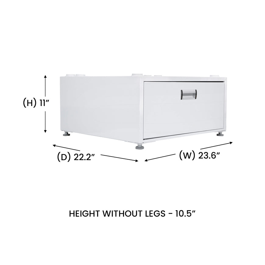 Conserv 24in Laundry Pedestal 11in tall + Rollout Storage Drawer Adjustable feet