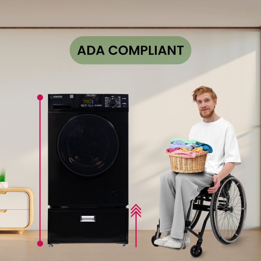 Conserv 24in Laundry Pedestal 11in tall + Rollout Storage Drawer Adjustable feet