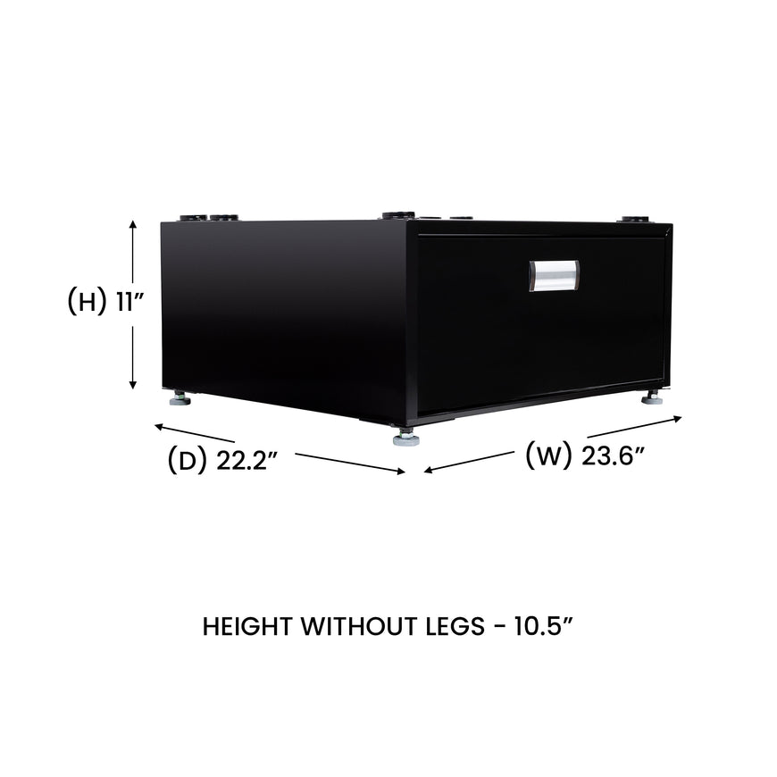 Conserv 24in Laundry Pedestal 11in tall + Rollout Storage Drawer Adjustable feet