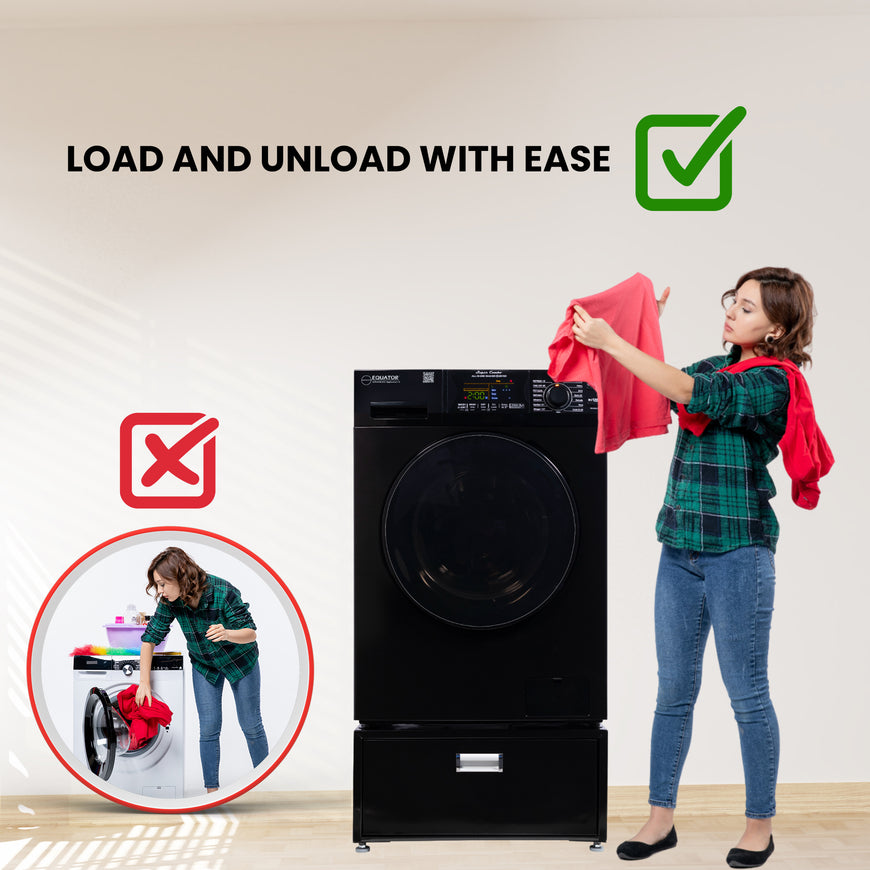 Conserv 24in Laundry Pedestal 11in tall + Rollout Storage Drawer Adjustable feet