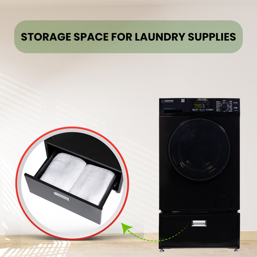 Conserv 24in Laundry Pedestal 11in tall + Rollout Storage Drawer Adjustable feet
