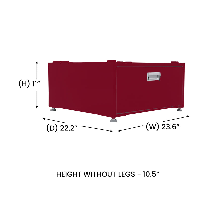 Conserv 24in Laundry Pedestal 11in tall + Rollout Storage Drawer Adjustable feet