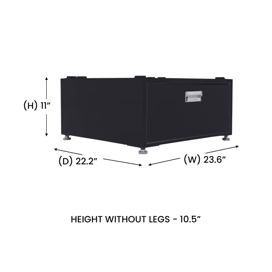 Conserv 24in Laundry Pedestal 11in tall + Rollout Storage Drawer Adjustable feet