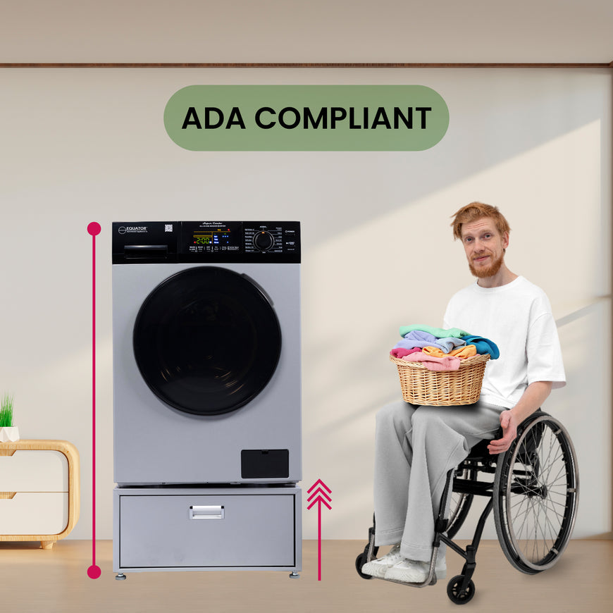 Conserv 24in Laundry Pedestal 11in tall + Rollout Storage Drawer Adjustable feet