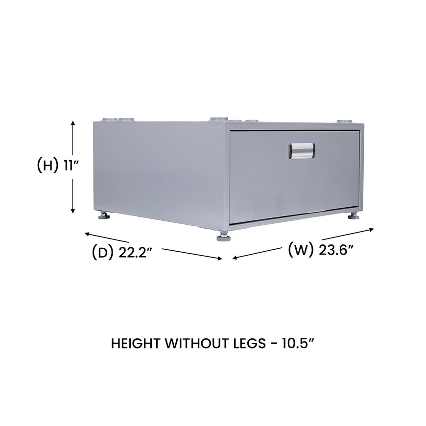 Conserv 24in Laundry Pedestal 11in tall + Rollout Storage Drawer Adjustable feet