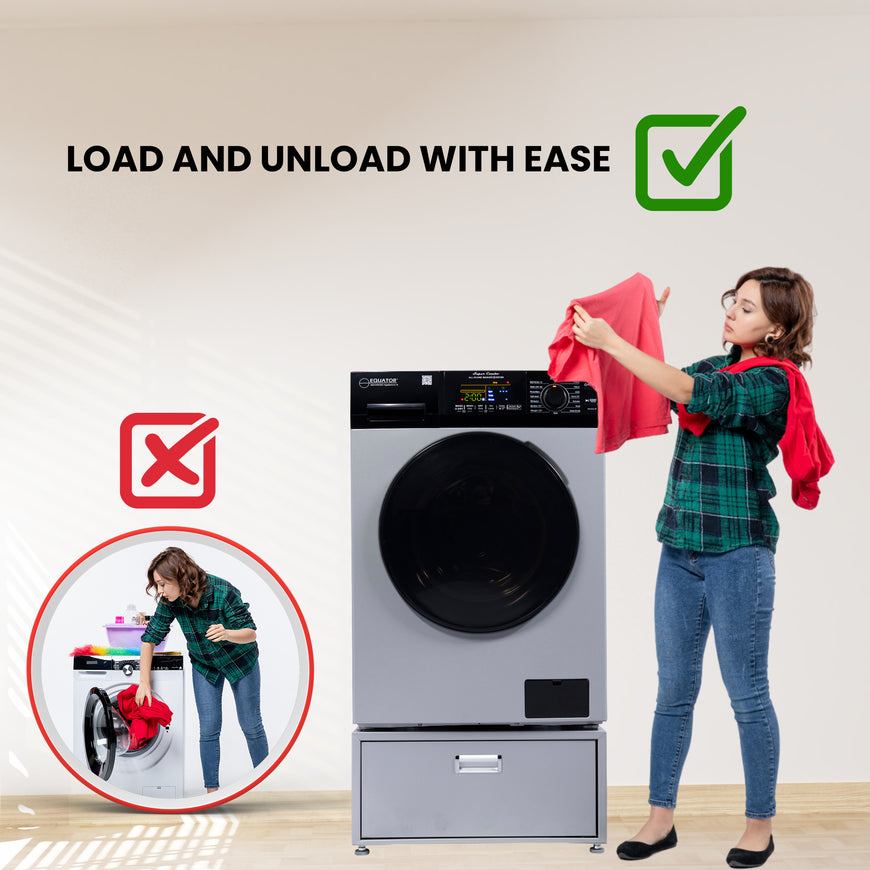 Conserv 24in Laundry Pedestal 11in tall + Rollout Storage Drawer Adjustable feet