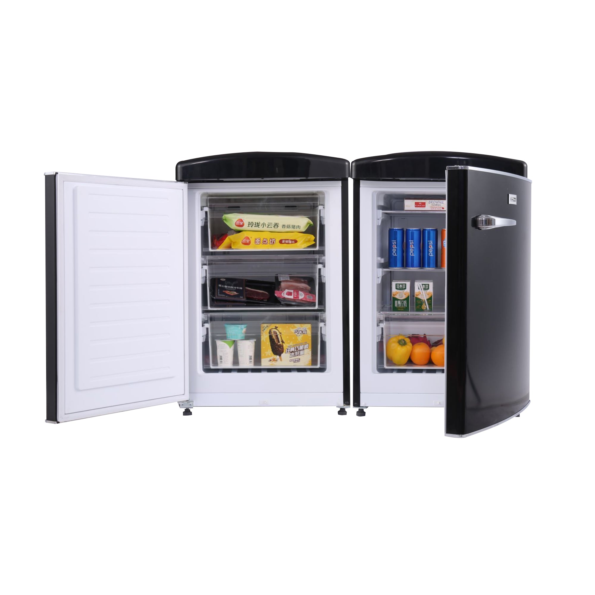 Conserv 3.2cf Retro Mini Refrigerator Freezer Pair Convertible 110V Fast Freezing