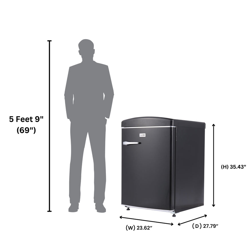 Conserv 3.2 cu. ft. Retro Mini Refrigerator Convertible Freezer Frost Free 110V