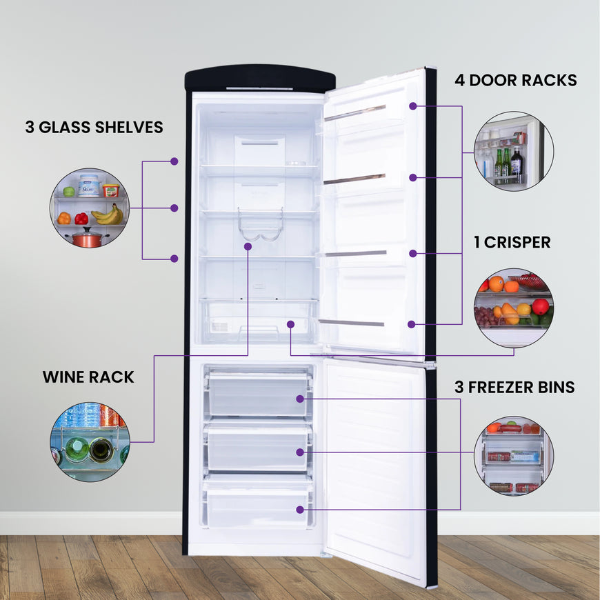 Conserv 24in RETRO BOTTOM MOUNT 11cf Refrigerator Fast Freeze 110V