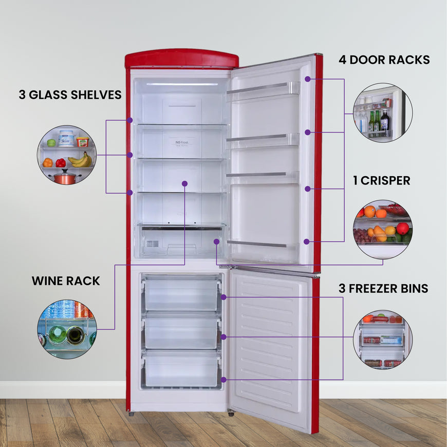 Conserv 24in RETRO BOTTOM MOUNT 11cf Refrigerator Fast Freeze 110V