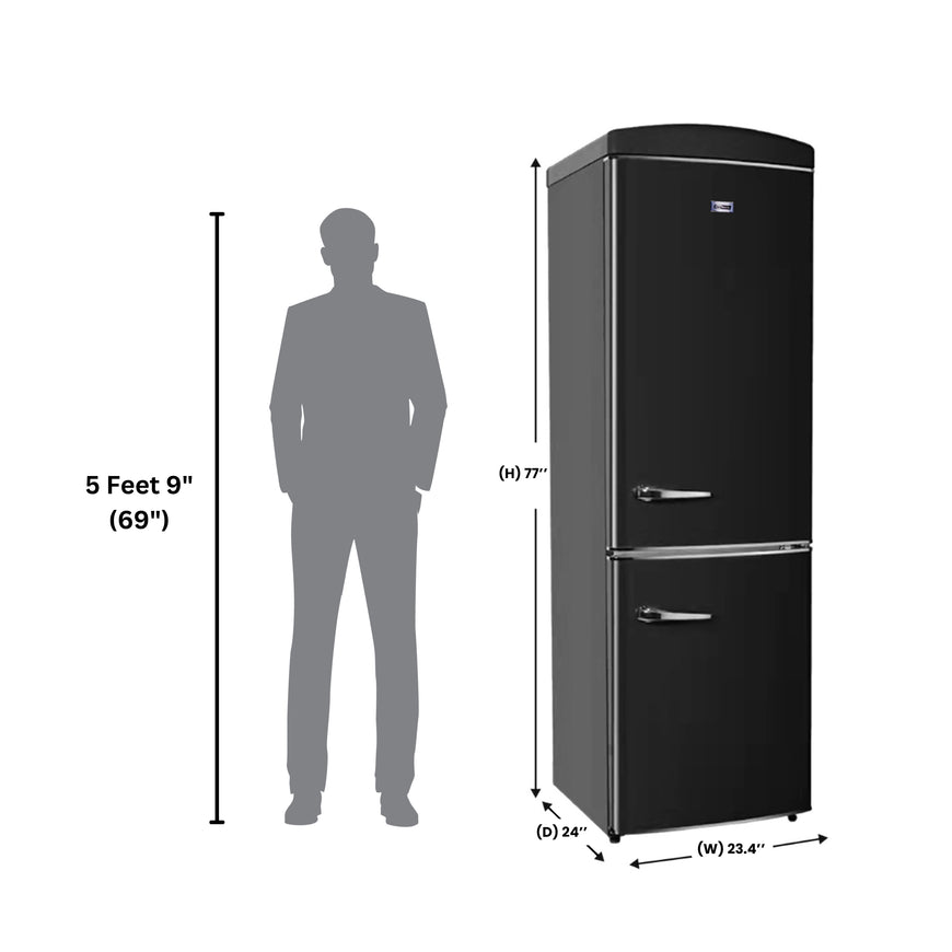 Conserv 24in RETRO BOTTOM MOUNT 11cf Refrigerator Fast Freeze 110V