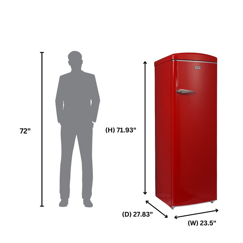 Conserv 11cf Classic Retro Refrigerator 24 in Frost Free Eco R600a 110V