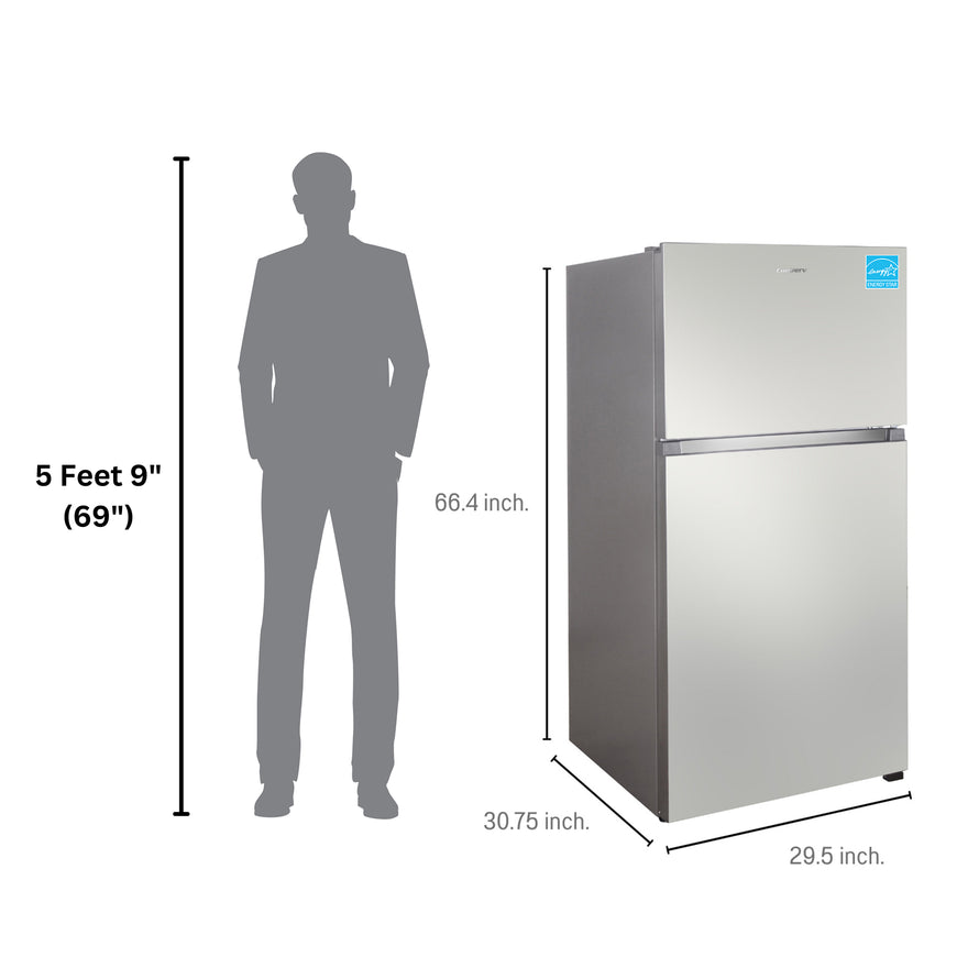 Conserv 30in Apartment Refrigerator 18cf Top Freezer FACTORY INSTALLED ICE MAKER E-Star 110V