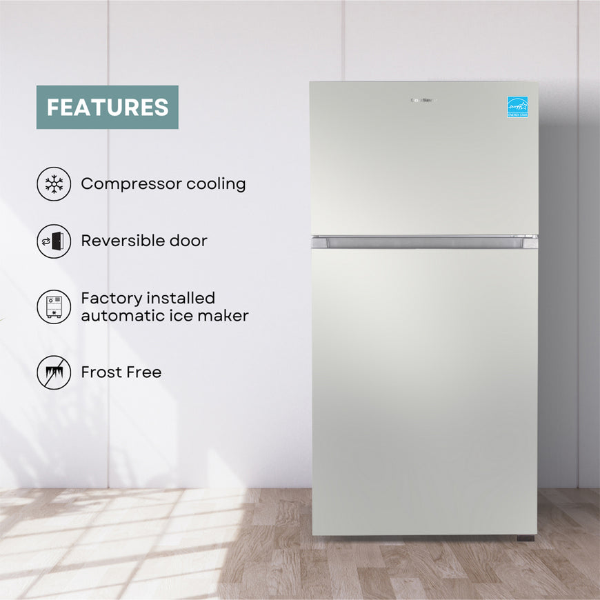 Conserv 30in Apartment Refrigerator 18cf Top Freezer FACTORY INSTALLED ICE MAKER E-Star 110V