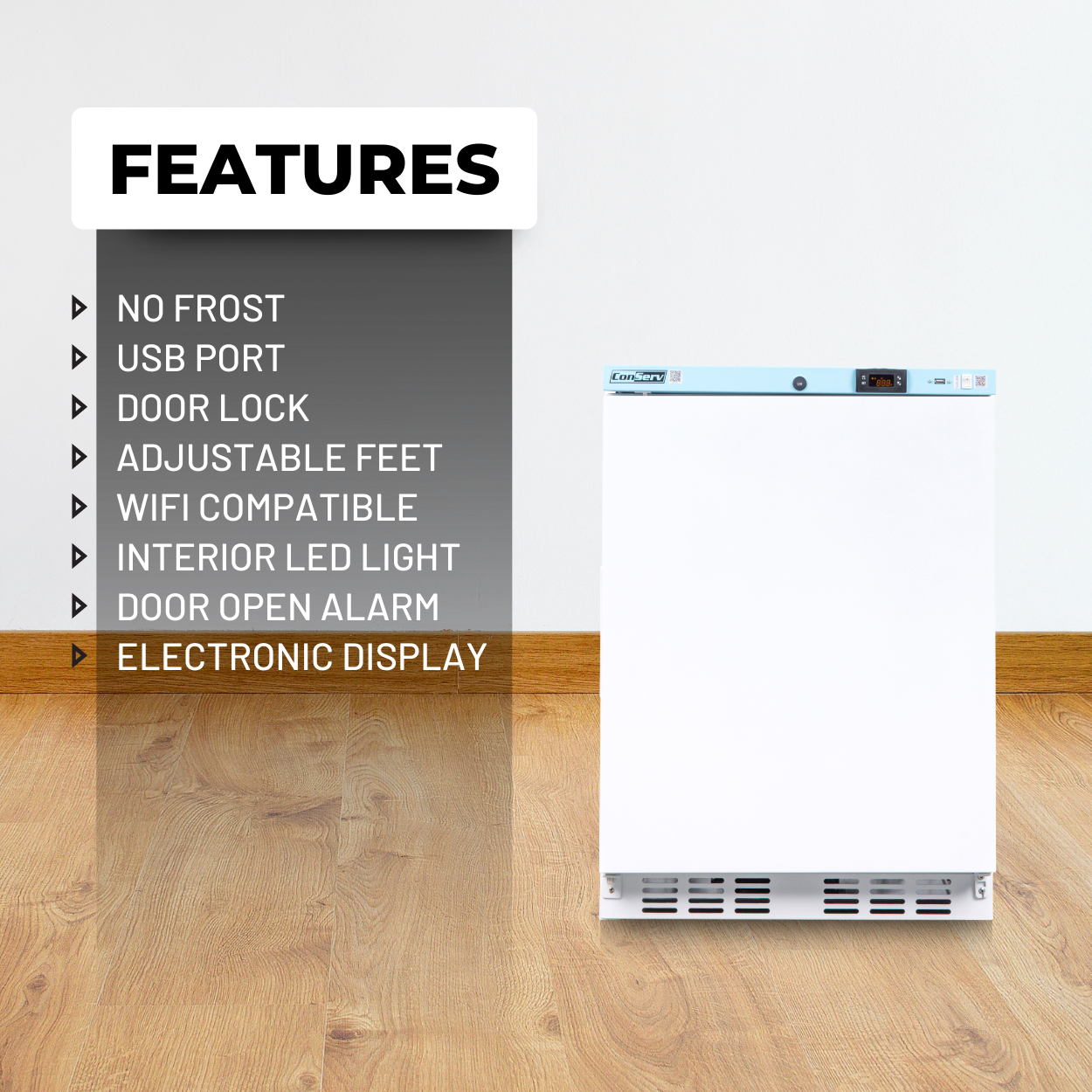 Conserv Compact 24in COMMERCIAL/PHARMACEUTICAL Refrigerator 3.9cf WIFI 110V