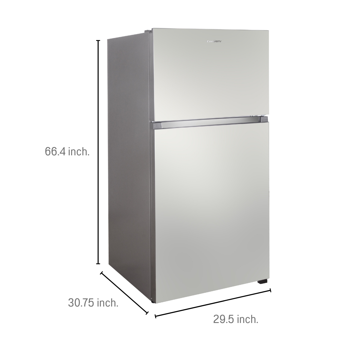 Conserv 18 cf Stainless Refrigerator-Freezer Top Mount Frost Free with Ice Maker