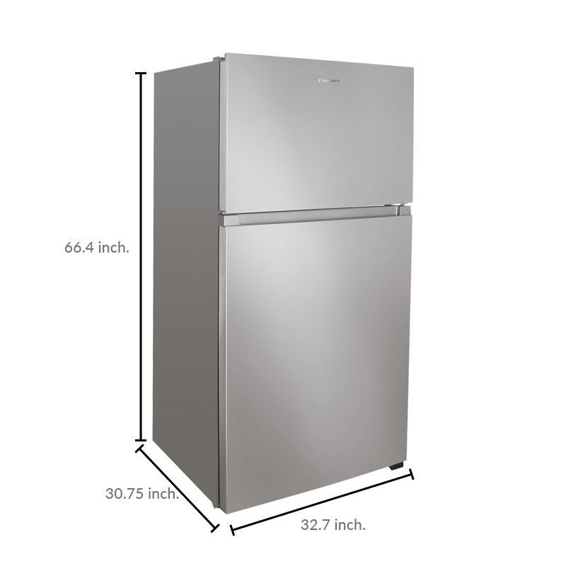 21 cf Stainless Refrigerator-Freezer Top Mount Frost Free with Ice Maker